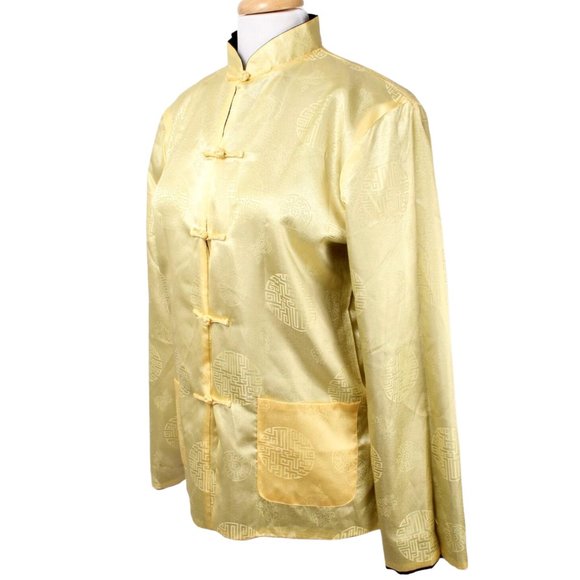 EASTERN COLLECTION Yellow & Black Asian Reversible Traditional Jacket Size XXXL - Picture 4 of 10